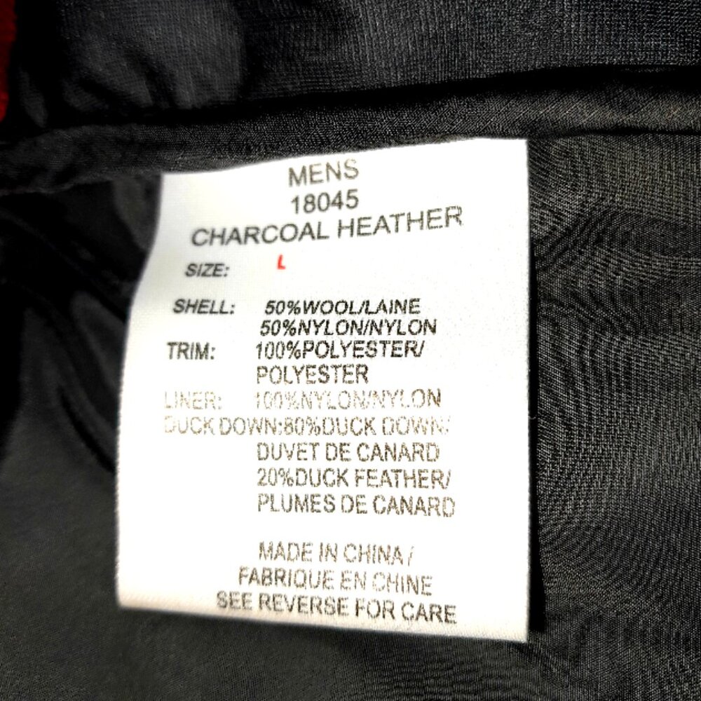 Woolrich Mens Size Large Wool Outdoor Puffer Vest Jacket Black Red Plaid Winter - Picture 9 of 9